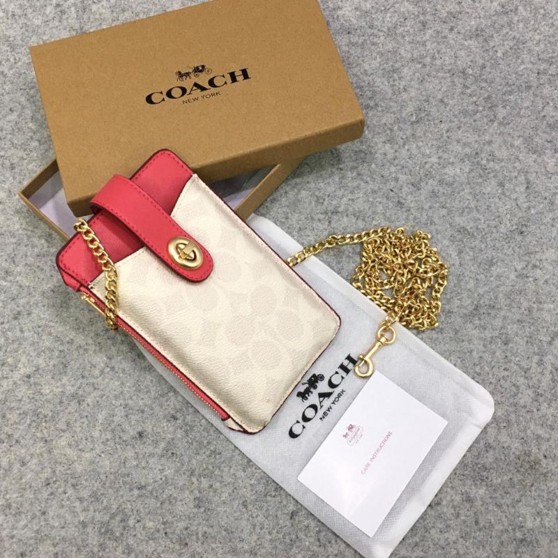 coach turn lock chain Phone tas hp