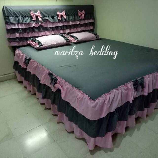 Sprei rumbai susun 3 & coverheadboard