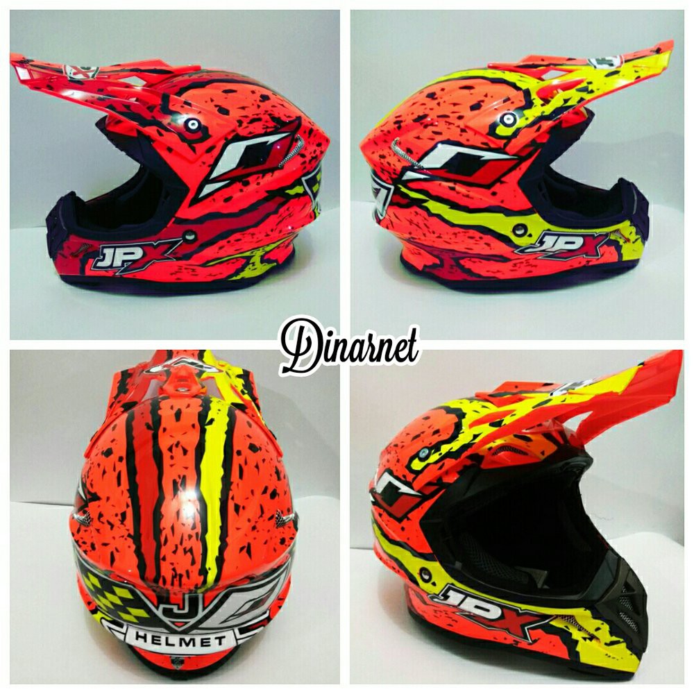 Jual Helm Cross Jpx Full Face Standar SNI Trail Trabas Supermoto Klx X2 terlaris
