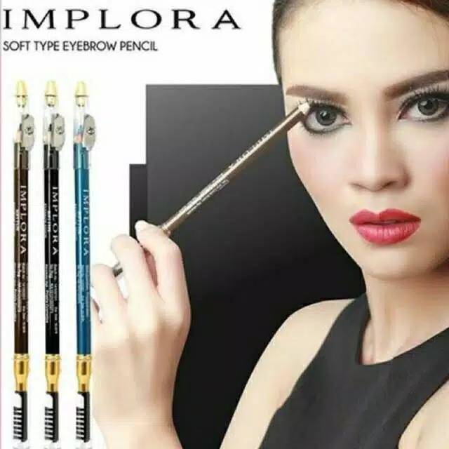 (Khusus Biru)Pensil Alis Implora Biru /Eyebrow Pencil Bpom Implora Blue