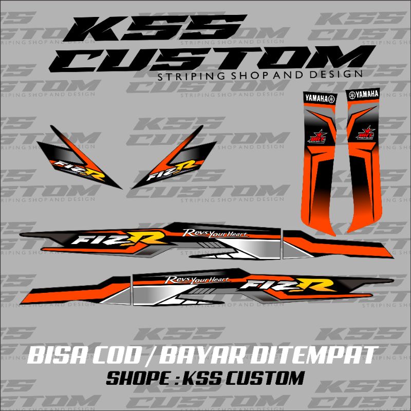 striping fiz-r variasi keren road race - striping fiz r oren - striping fiz r oren hitam