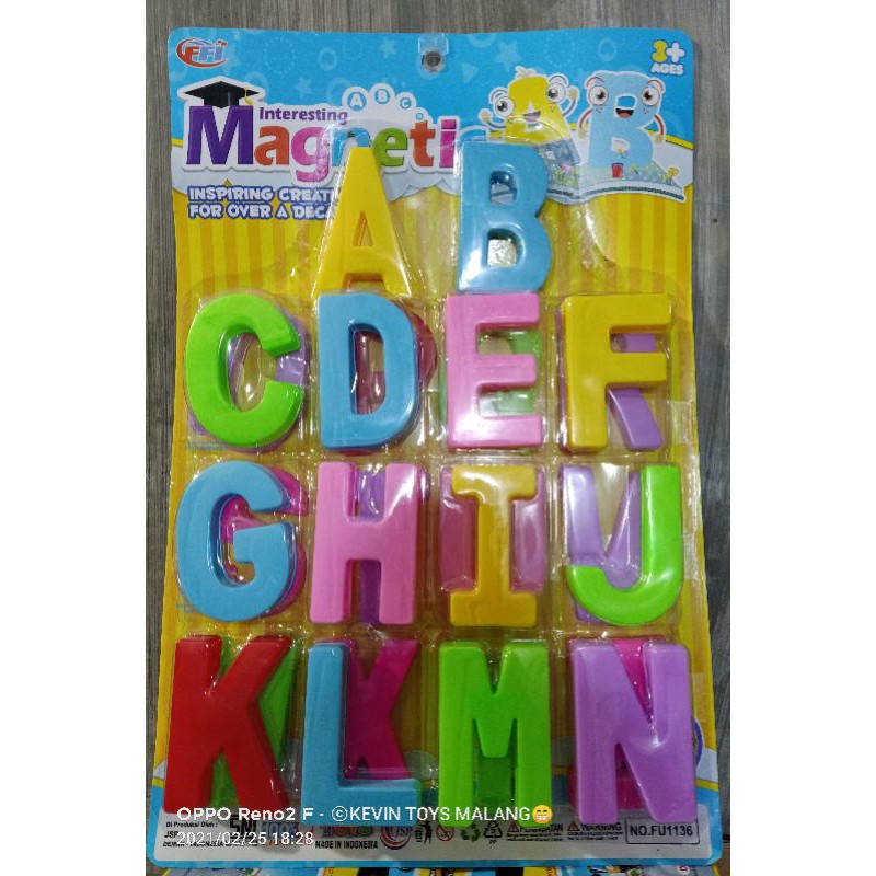 FU 1136 Mainan Edukasi Anak Puzzle Magnet Abjad Alphabet Huruf Besar Kapital ABC