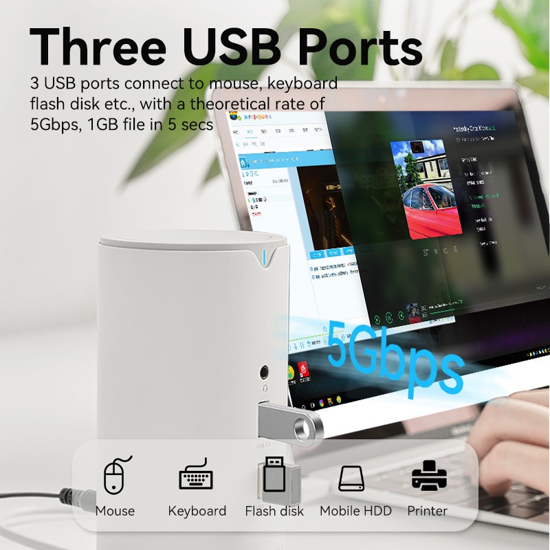 Vention Multiport Vertical Docking Usb Type C 3.1 HDMI VGA PD RJ45