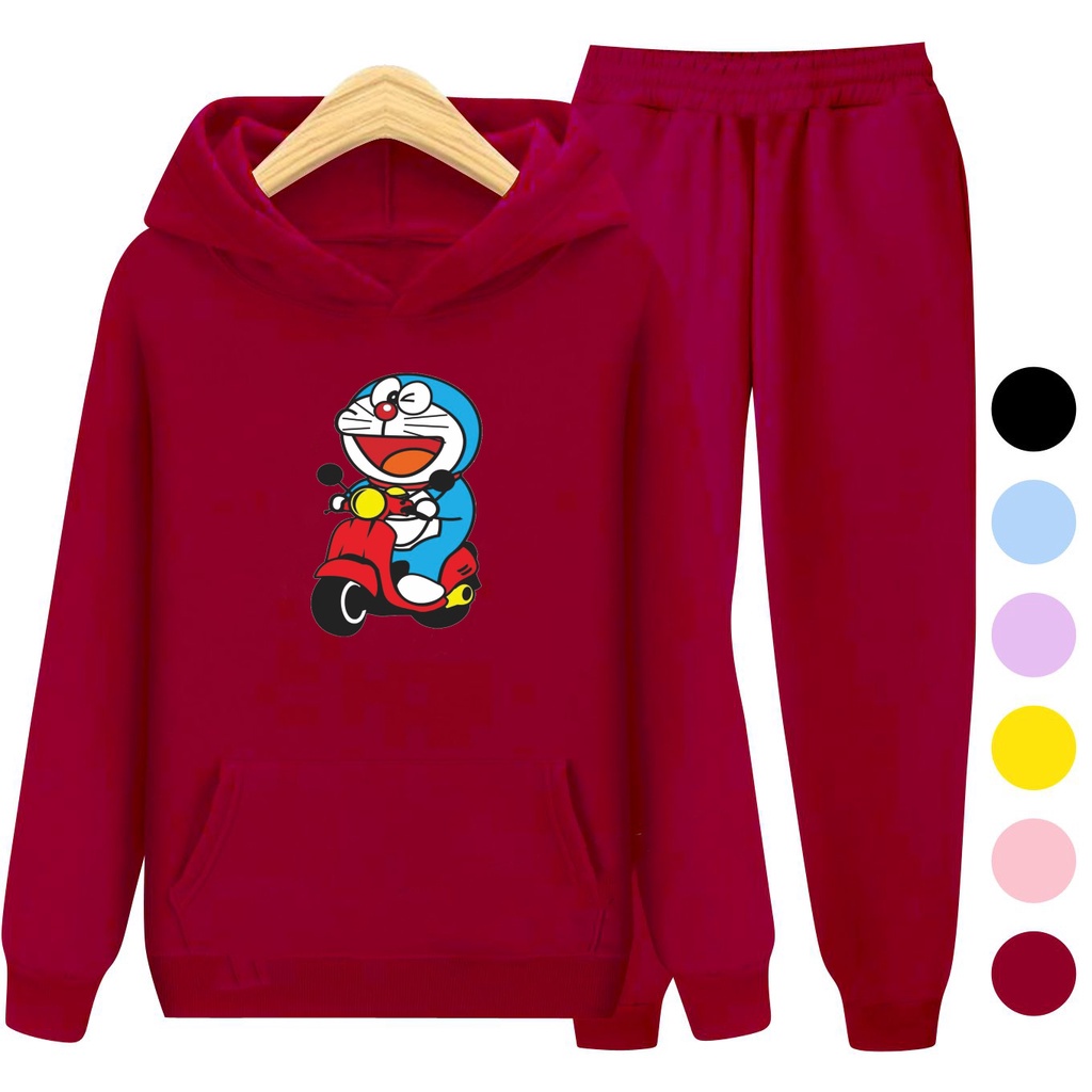 Setelan Anak Sweater Hoodie DORAEMON / Sweater Anak Laki - Laki Perempuan Size S (3-5 thun) M (5-7 thun) XL(9-12 thun) XXL (13 + thun)