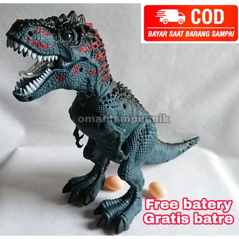 AJ Mainan Anak Robot Dinosaurus Tyrex/T-Rex/TRex Besar Bertelur Murah Gratis Batre