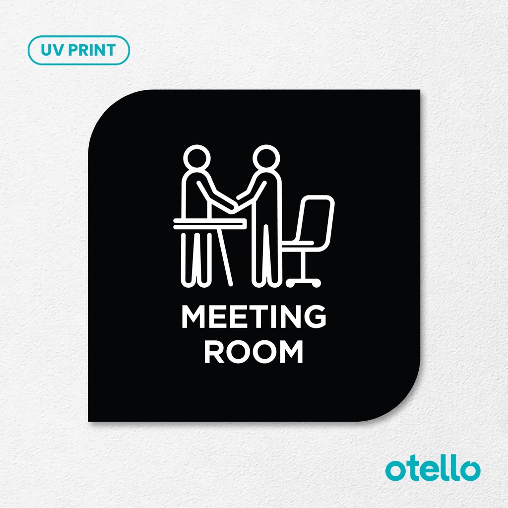 Logo Meeting Room Sign Board Akrilik Tempel Signage Dinding Papan Label Acrylic Restoran Wall Stiker Dinding Petunjuk Toko Cafe