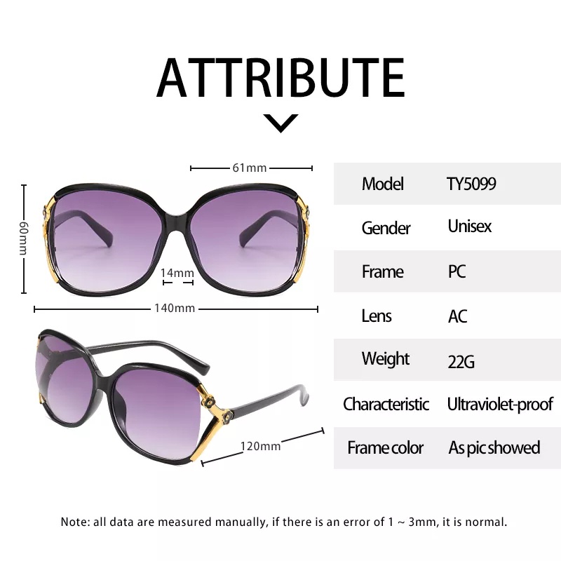 Kacamata Hitam Aksesoris Wanita Sunglasses Model Korea