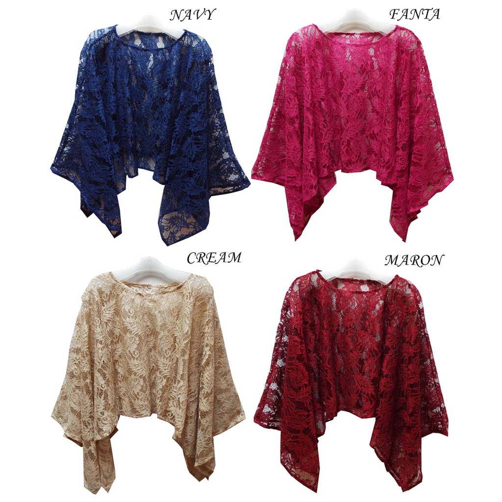 Cape Brukat Blouse Batwing Bestseller