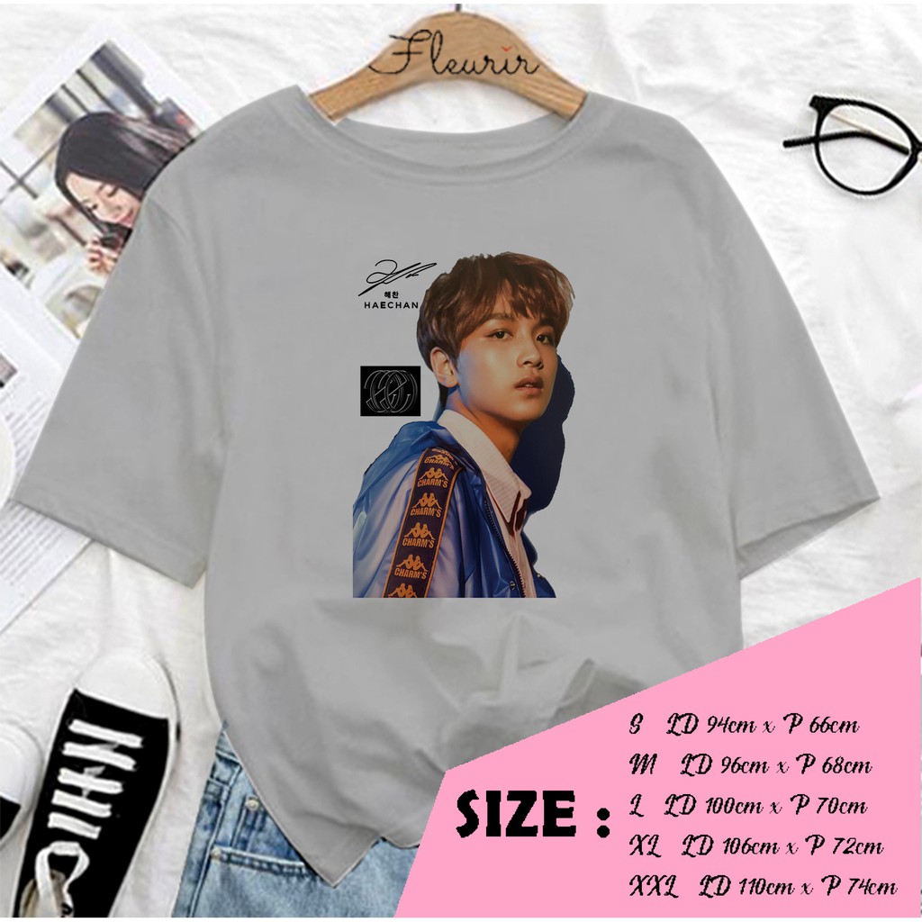 FLEURIR - KAOS KPOP NCT HAECHAN FACE WANITA DEWASA LENGAN PENDEK TEE