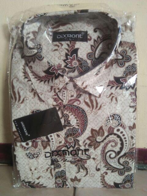 Kemeja Batik Pria Lengan Panjang Bl74 Katun Motif Modern Dixmont Semi Slimfit Premium