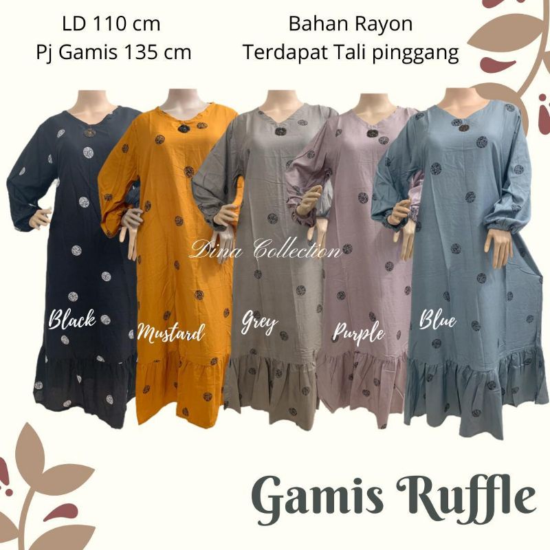 Gamis Ruffle Rayon Bali