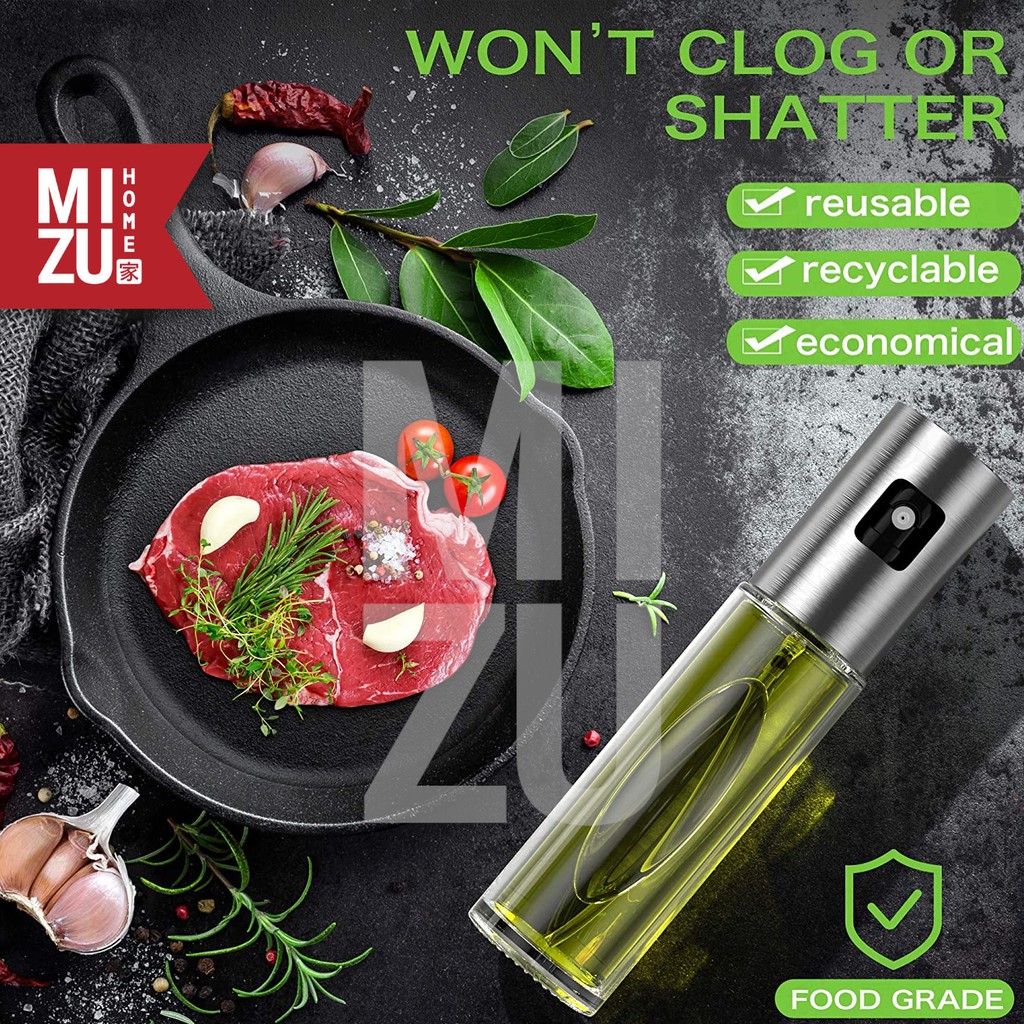 MIZU OLIGOLD 100ml Olive Oil Sprayer Glass Bottle Botol Semprot Minyak Zaitun Goreng Kaca BPA-Free-1