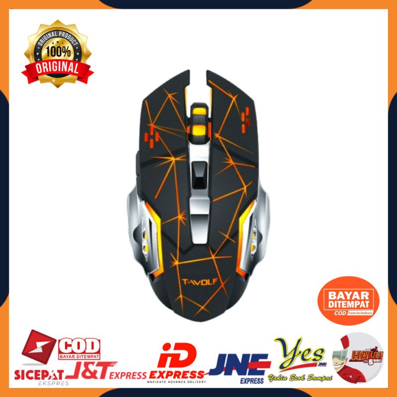[COD] MOUSE GAMING WIRELESS LED T-WOLF Q13 RGB SILENT MOUSE TWOLF 6 TOMBOL / MOUSE WIRELES GAMING / MOUSE PAD GAMING ORIGINAL