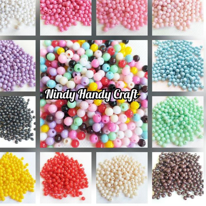 

SHOPEE MALL Manik Pastel 6mm isi 35gram - Manik Bulat 6mm - Mutiara 6mm - Mutsin 6mm