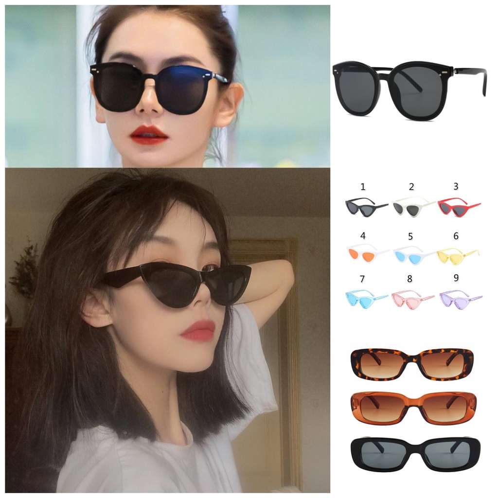 【Ready stock&amp;COD】✨kacamata hitam wanita fashion korea Ulzzang antiradiasi Cat Eye wanita kacamata fashion murah