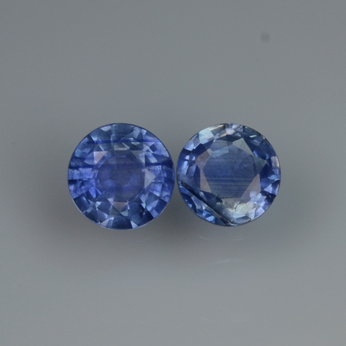 Pair Round 3.9mm 0.49ct tcw Natural Heat Only Cornflower Blue Sapphire Kanchanaburi SH190