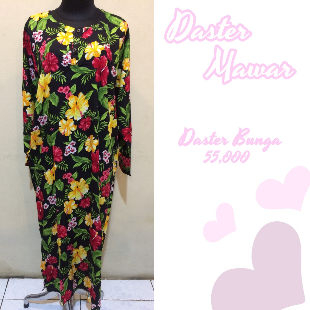 Daster Lengan Panjang Motif Bunga Katun Lembut Anti Luntur 037A