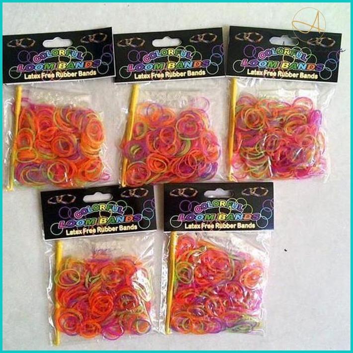 Ac - Refill Rainbow Loom Bands Jelly Tranparan Glow Kode D Band Bandz