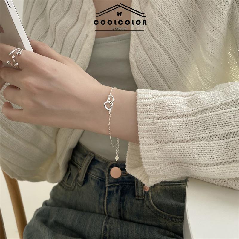 Murah❤️Fashion Gelang INS Perak Berbentuk Hati Untuk Wanita anita Hadiah Ulang Tahun Kado Fashion Aksesoris COD