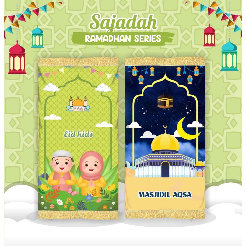 Afsheenastore Sajadah Custom Nama Sajadah Karakter Anak motif laki-laki dan perempuan