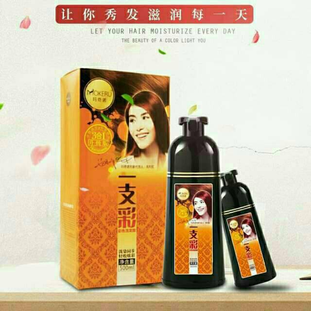 MOKERU SEMIR HERBAL SHAMPOO WARNA MOKERU CAT WARNA RAMBUT 500ML