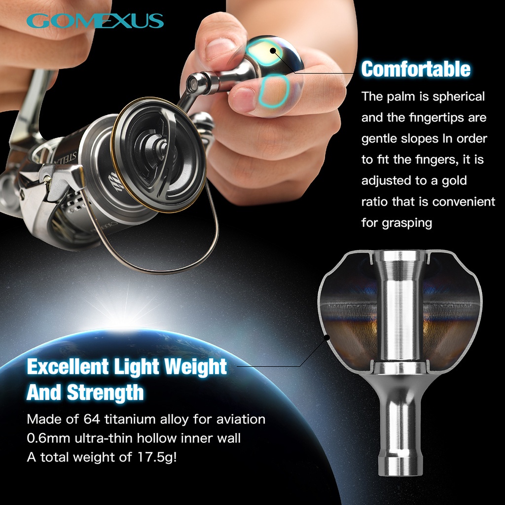 REEL HANDLE KNOB GOMEXUS GALAXY TITANIUM ALLOY 38 | 41 MM