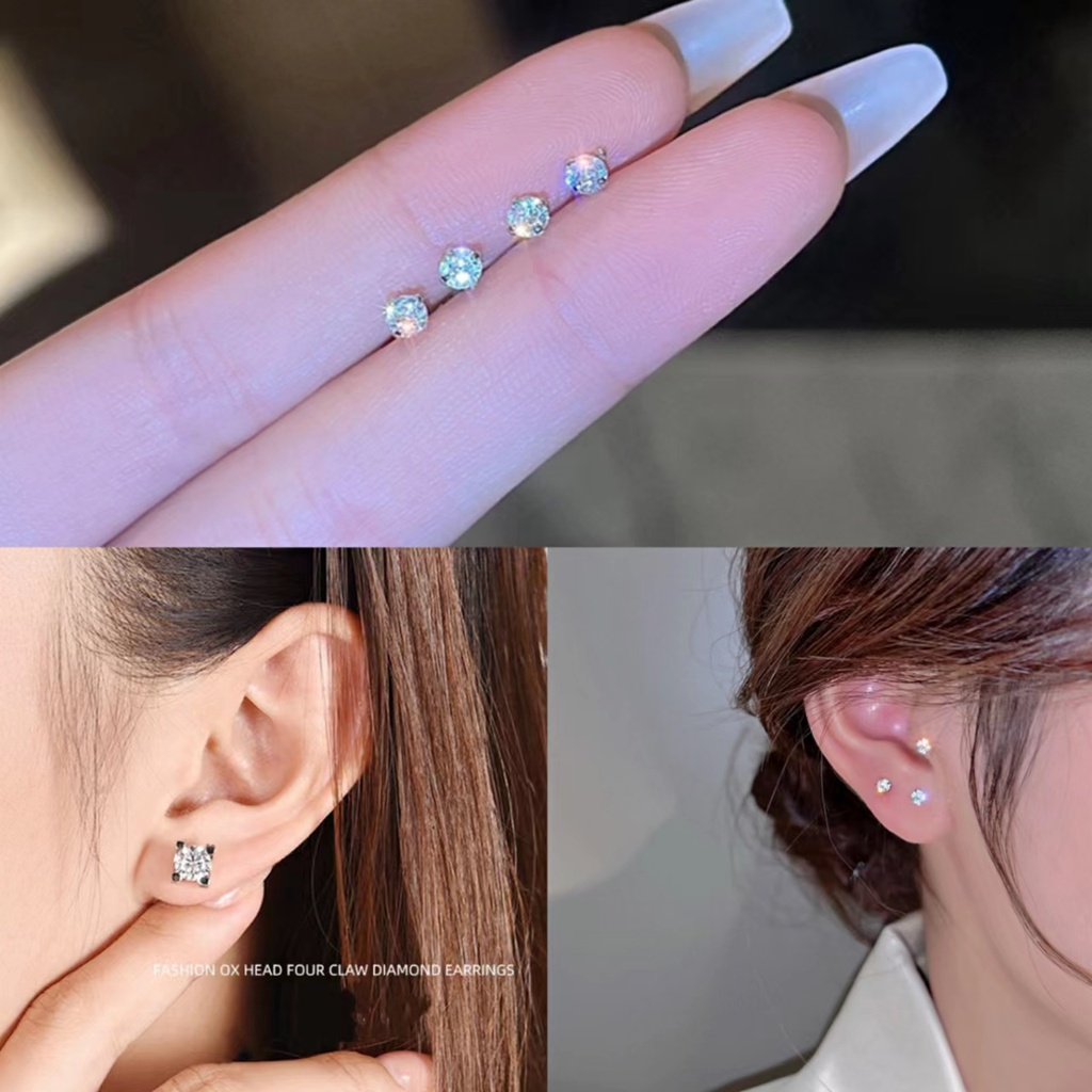 Anting Tusuk Model Kristal Berlian Imitasi Untuk Wanita Korean Earrings Import