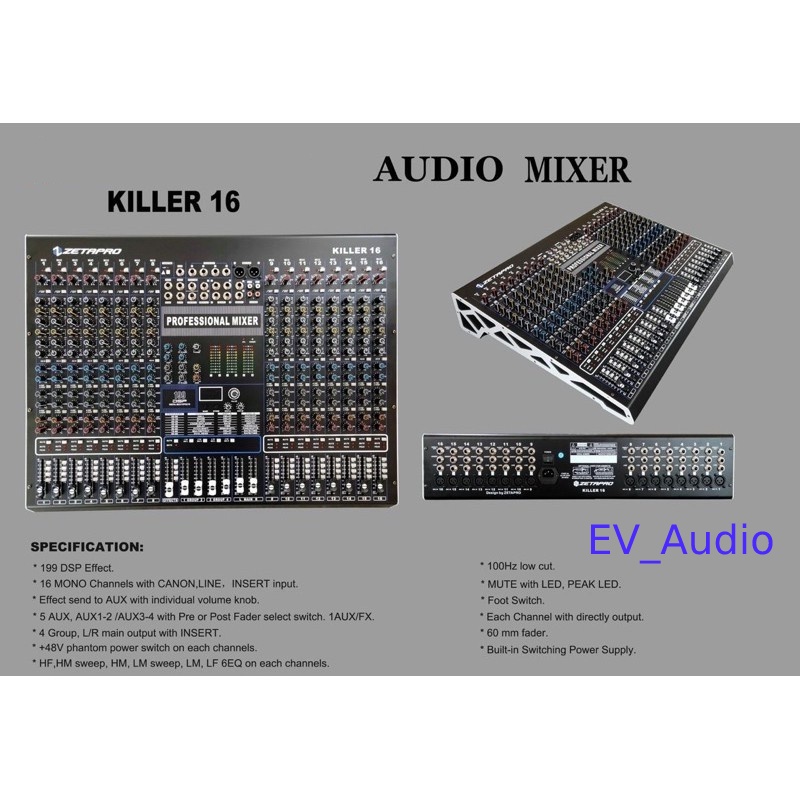 Mixer Zetapro Killer 16 / Zetapro Killer-16 / Killer16 Original