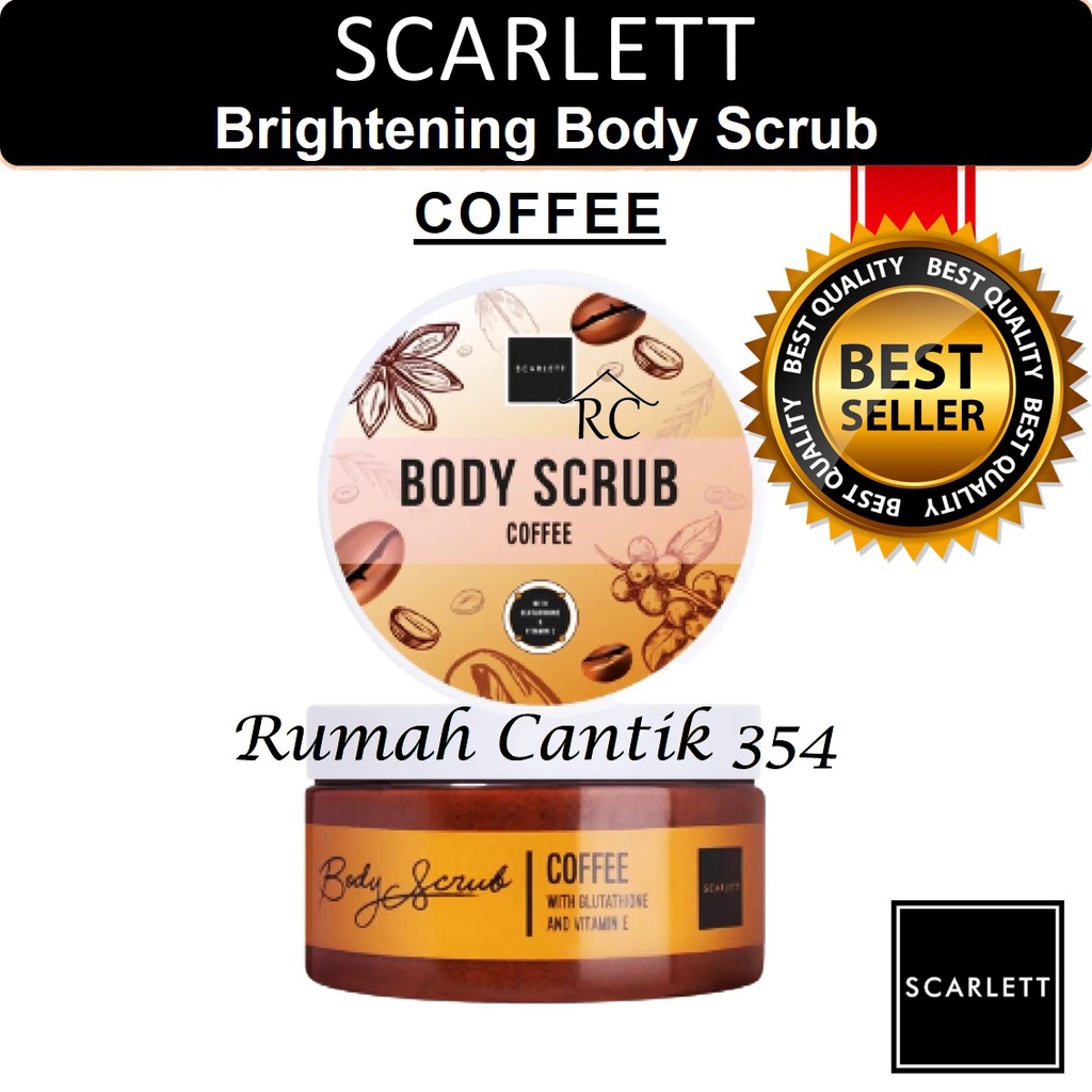 Scarlett Whitening Body Scrub Coffee Rumah Cantik 354 Scrub Perawatan Tubuh