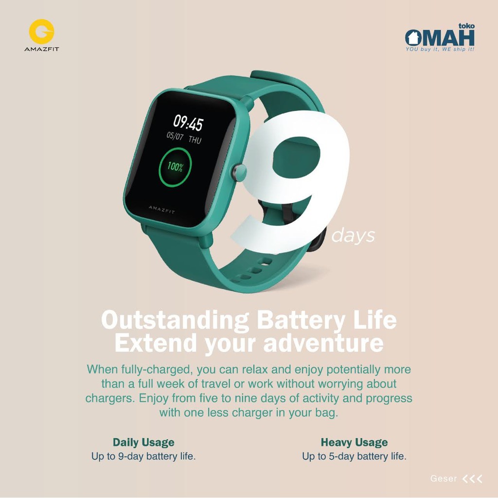 ORIGINAL Huami Amazfit BIP U PRO International Version Smartwatch - Waterproof - Garansi Resmi