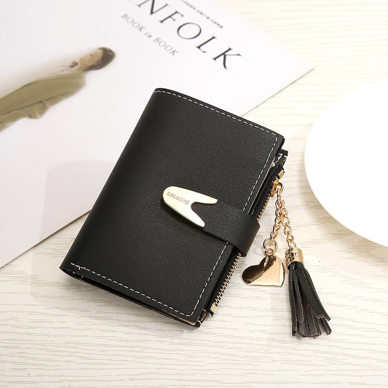Dompet wanita cewek multi fungsi gesper dengan multicard bahan premium import hitam pink abu DC016