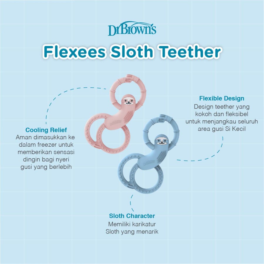 Dr Brown's Sloth Long Limbed Silicone Teether - Gigitan Bayi