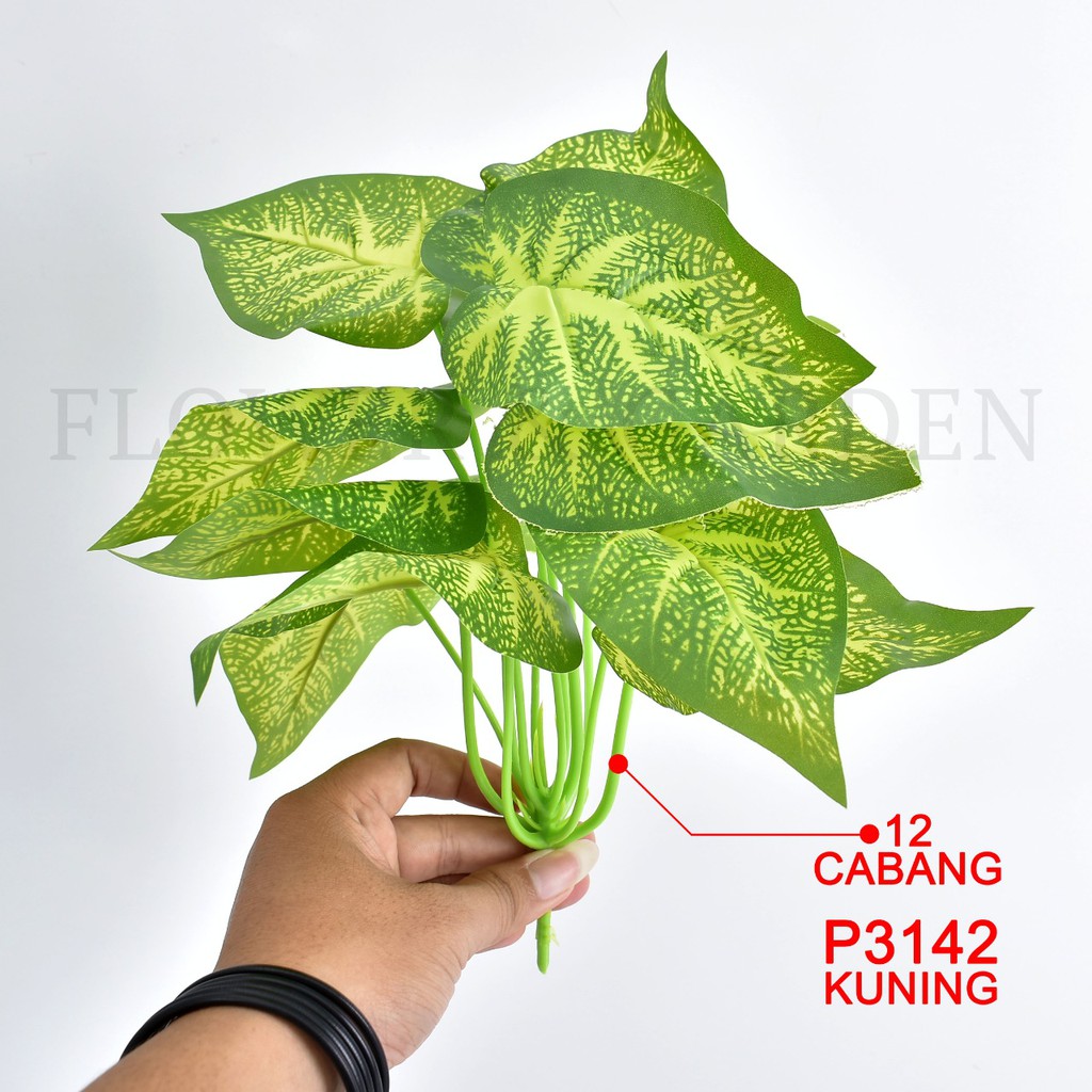COD/TIB DAUN KELADI BUNGA TANGKAI PLASTIK BUNGA ARTIFISIAL BUNGA TANGKAI BUNGA HIASAN P3142-3