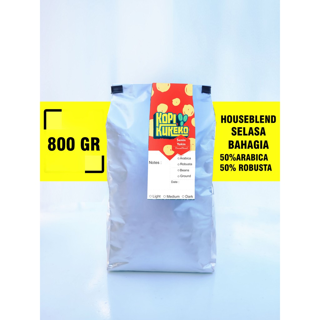

KOPI House Blend Senin Yakin I 50%arabica 50%robusta I KOPI BUBUK / KOPI BIJI 800GR
