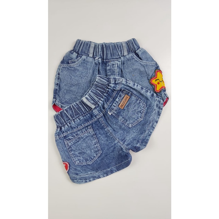 HOTPANTS LOVE STAR SNOW CELANA PENDEK JEANS ANAK 1-3 Th Celana Pendek Anak Jeans