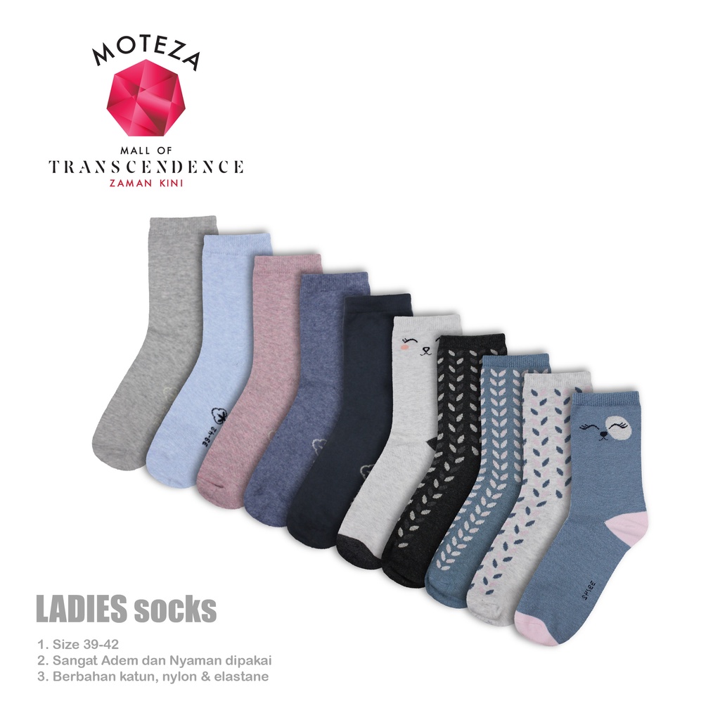 Moteza Kaos Kaki Wanita / Ladies Socks - Premium L (size 39 -42)