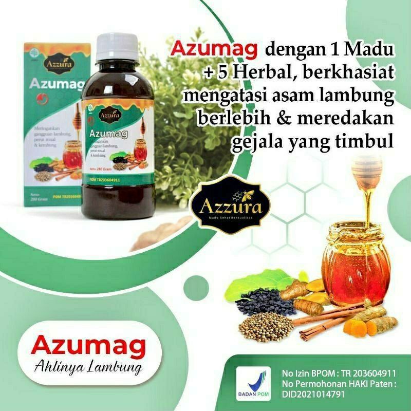 

MADU AZZURA MADU AZUMAG MENGATASI MAAG ASAM TUKAK LAMBUNG GERD DAN GRASTITIS 280GR