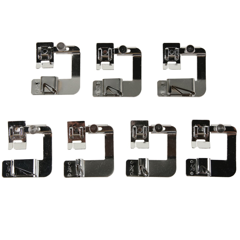 Metal Bias Binder and Rolled Hem Foot - Sepatu Kelim Gulung untuk Mesin Jahit Portable