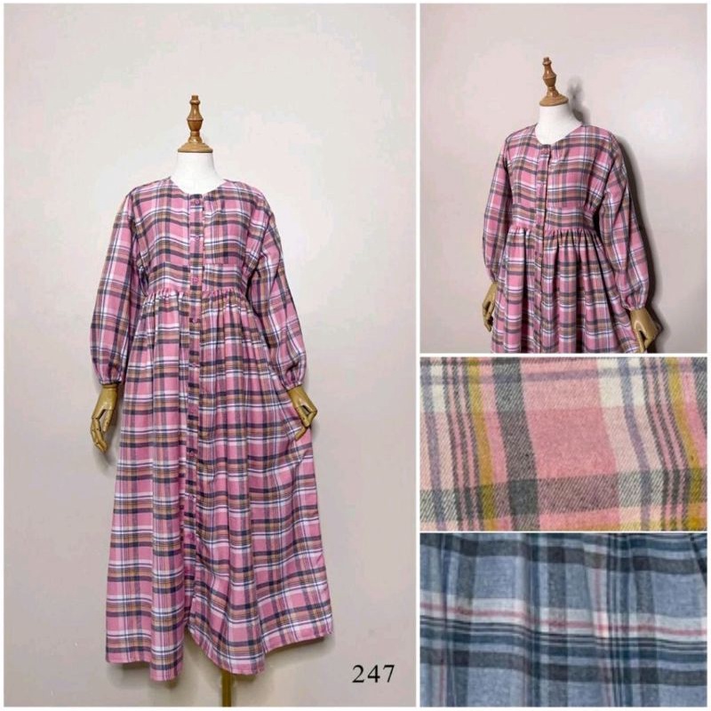 GAMIS LESTI KOTAK FLANEL BY JADORE