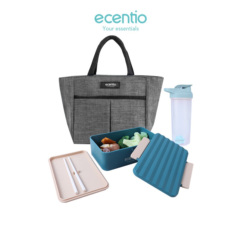 

Ecentio Ins Lunch Box set/Kotak Bekal /Kotak Tempat Makan/shaker botol/portabl lunch bag/free sumpit