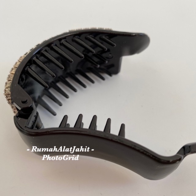 Jepit Rambut Permata 7 cm model 0761 0B motif kotak 3, 2 pilihan warna