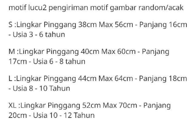 Celana Dalam Anak Perempuan CD Cewek Katun Karakter Murah Lusinan Tokozifa25