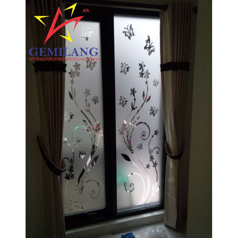 Sticker Kaca/Custom Sticker/Stiker Kaca Motif/Stiker Kaca Jendela Rumah/Stiker Kaca/Cutting Sticker