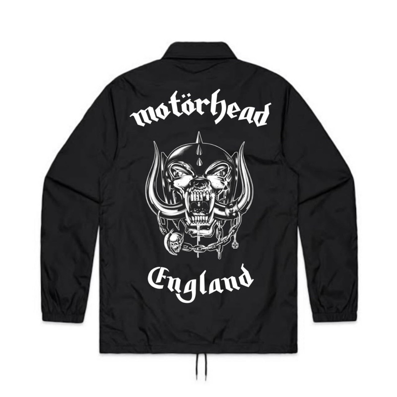 JAKET COACH BAND MOTORHEAD - ENGLAND | WINDBREAKER COACH JAKET BAND MOTORHEAD ENGLAND PARASUT HITAM