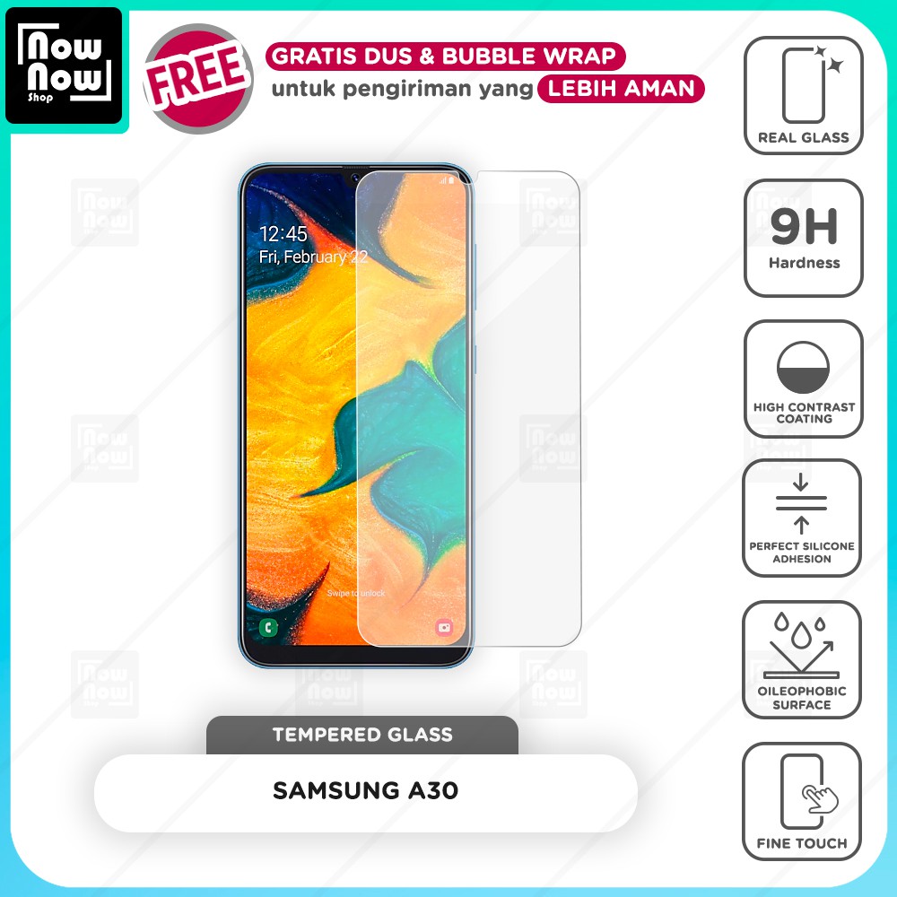 Tempered Glass Anti Gores Samsung A30 Screen Guard Protector 9H Kaca Temperglass