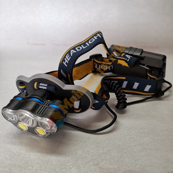 Senter Kepala 5 Mata LED COB XML T6 Headlight Lamp Super Terang