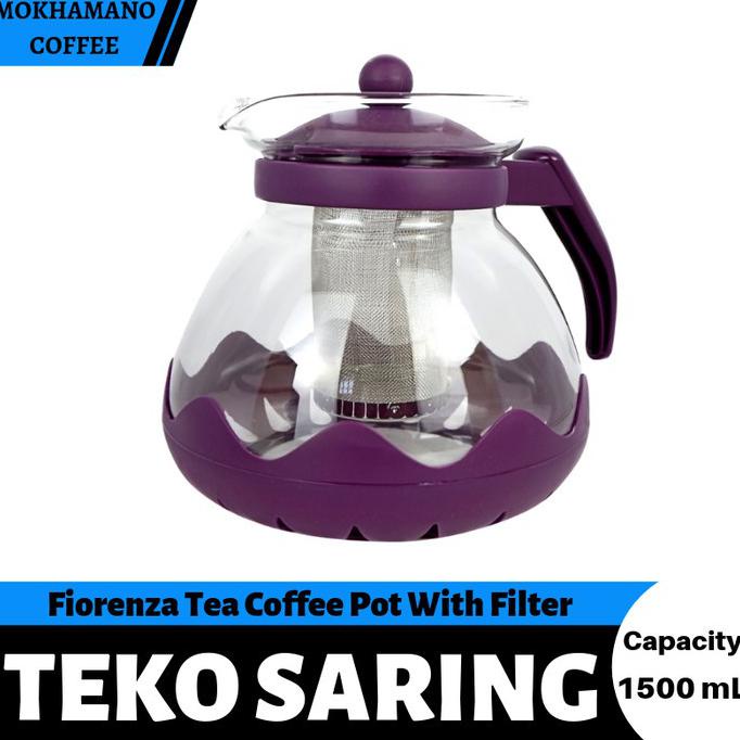 Ready Stock] Teko Saring Teh / Teapot / Tea Coffee Pot Fiorenza 1500 Ml