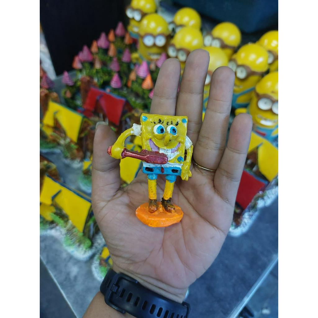 MINIATUR - Hiasan Aquarium - Spongebob Sikat Gigi