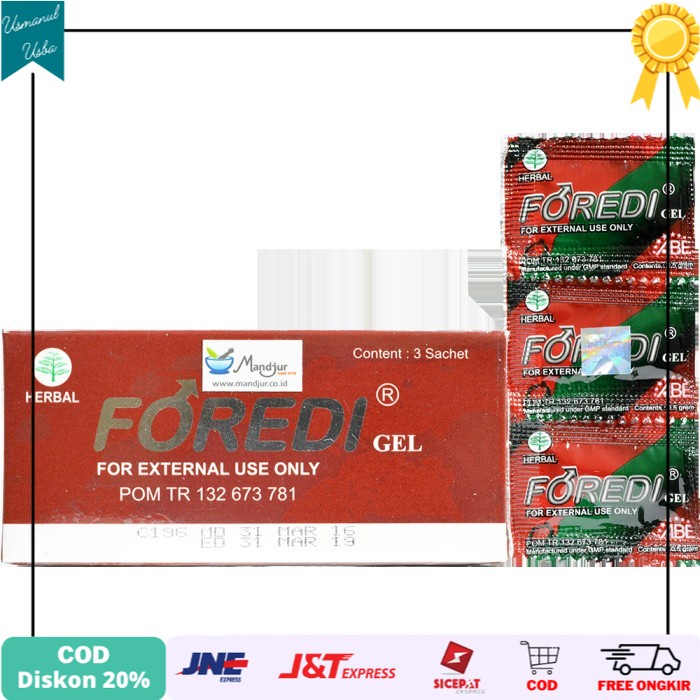 

❤COD❤ Foredi Pack Isi 3 Sachet - Gel Antiseptik dan Stamina Pria Dewasa