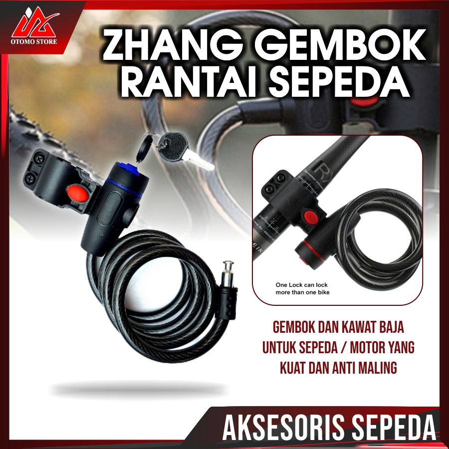 ZHANG GEMBOK SEPEDA Bicycle Lock Kunci Gembok Sepeda Anti Maling Lock Original